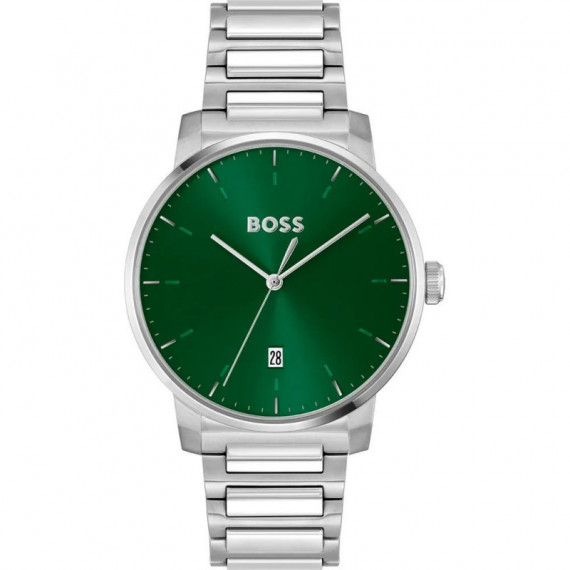 Reloj Plateado E/verde  BOSS