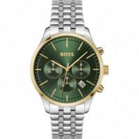 Reloj Plateado E/verde  BOSS