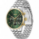 Reloj Plateado E/verde  BOSS