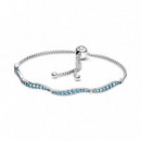 PANDORA PANDORA Pulsera en Plata de Ley Deslizante Azul Ondulada 1 599436C01