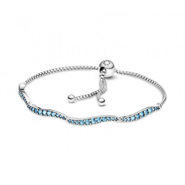 PANDORA PANDORA Pulsera en Plata de Ley Deslizante Azul Ondulada 1 599436C01