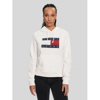 Tjw Reg Tommy Flag Hoodie Ext Ancient Wh  TOMMY JEANS