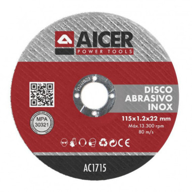 Kit Discos Abrasivos  AICER 115X1.2X22 Mm 10 Pcs