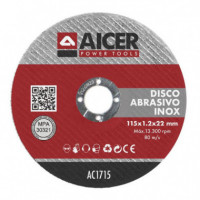 Kit Discos Abrasivos  AICER 115X1.2X22 Mm 10 Pcs