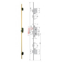 Cerradura Azbe 8922hs Canto Corto Recibidor Partido 3 Puntos Niquelada