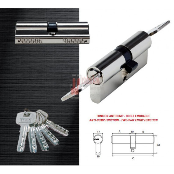 Cilindro De Seguridad Cromado - Modelo 40