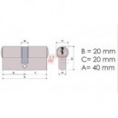 Cilindro Niquel Satinado 20-20 - Modelo 6500