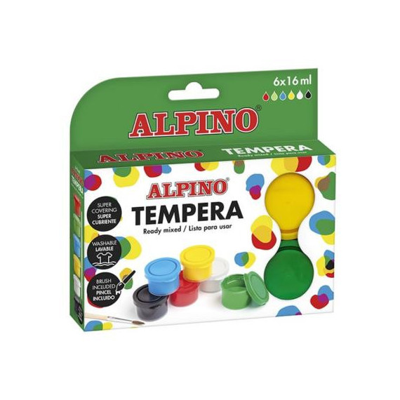 TEMPERA ALPINO ESTUCHE 6 UNID.16 ml.