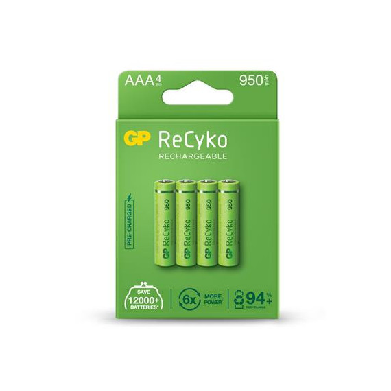 GP Pack de 4 Pilas Aaa Recargables 950MAH Recyko