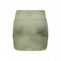 ONLY Falda Corta de Lino Tipo Cargo 15310982-ONLMALFY-OIL Green