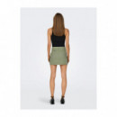 ONLY Falda Corta de Lino Tipo Cargo 15310982-ONLMALFY-OIL Green