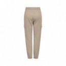 ONLY Pantalón de Mujer de Lino Tipo Cargo 15310987-ONLCARO-OXFORD Tan