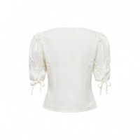 ONLY Blusa de Lino de Manga Corta 15311005-ONLCARO-CLOUD Dancer