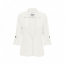 ONLY Blazer de Lino con Solapas 15312199-ONLCARO-CLOUD Dancer