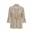 ONLY Blazer de Lino con Solapas 15312199-ONLCARO-OXFORD Tan