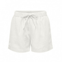 ONLY Short de Lino con Cintura Ajustable 15314055-ONLCARO-CLOUD Dancer