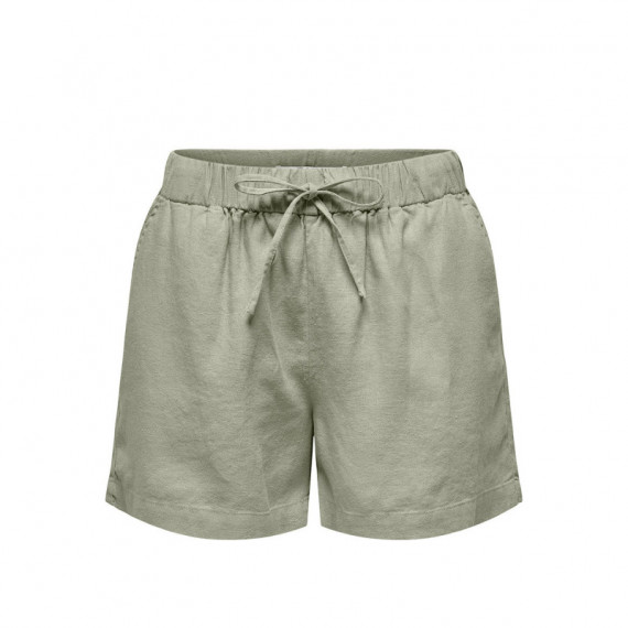 ONLY Short de Lino con Cintura Ajustable 15314055-ONLCARO-OIL Green