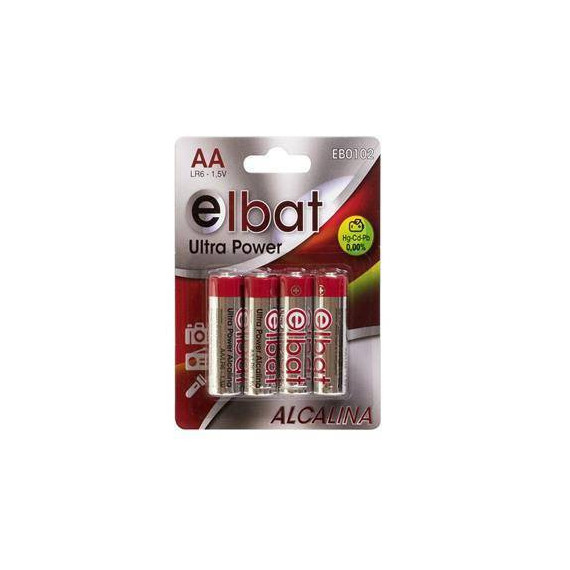 Elbat Pack 4 Pilas Alcalina Aa LR6 Hg-cd-pb 0.00% Ultra Power  LALO