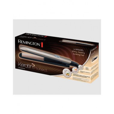 REMINGTON Plancha de Pelo Keratin Protect, Placas Ceramica S8540 Negro