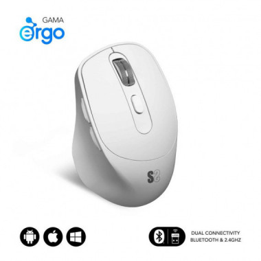 SUBBLIM Raton Comfort Ergo Dual Mouse Battery White