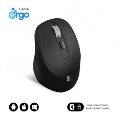 SUBBLIM Raton Comfort Ergo Dual Mouse Battery Black