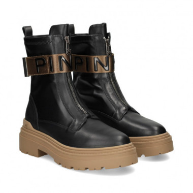 Botin Banda PINKO Piel Licra  Negro