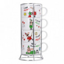 Set de 4 Tazas Capuchino Stackable BIALETTI