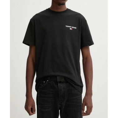 Camiseta Tommy Jeans Reg linear negra