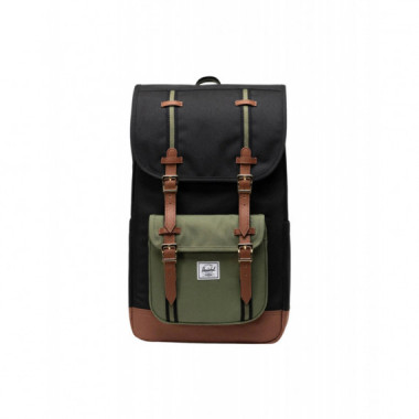 Mochila HERSCHEL Little America™ Black Four Leaf Clover Saddle Brown