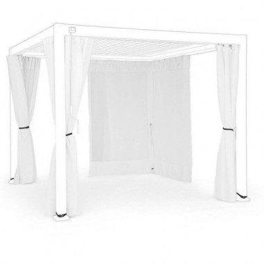 Set de 4 telas laterales + mosquitera para pérgola SALITRE 3x3 m blanca Terrazza®