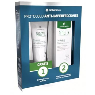 Biretix Pack Tri-active  Gel + Limp 75ML Regalo  CANTABRIA LABS