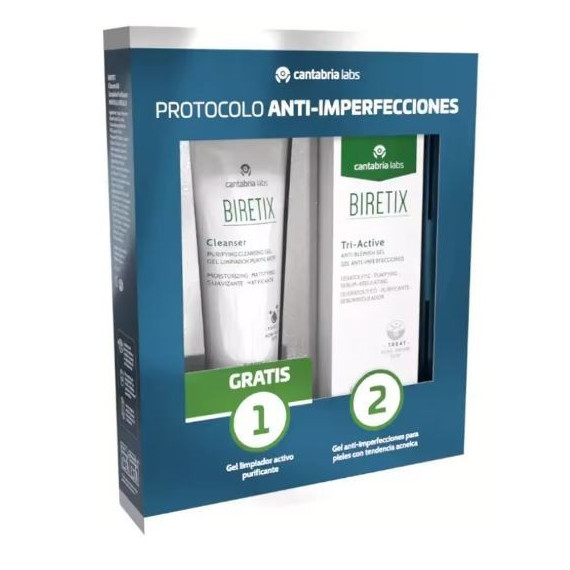 Biretix Pack Tri-active  Gel + Limp 75ML Regalo  CANTABRIA LABS