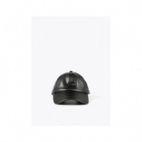 Gorra Efecto Piel Color Negro  LOLA CASADEMUNT