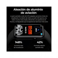 KSIX Reloj Smartwatch Tube Negro Ritmo Cardiaco,calorias,monitor Sueño,carga Magnetica,resi a Agu