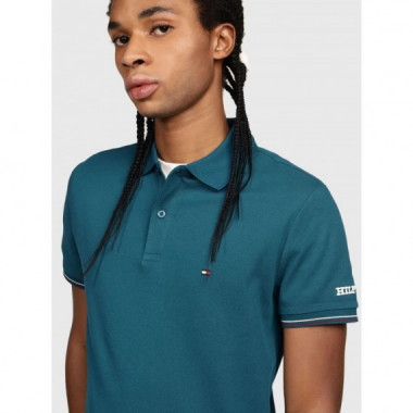 Polo de Corte Slim con Tapeta a Contraste de TOMMY HILFIGER