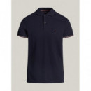 Polo de Corte Slim con Tapeta a Contraste de TOMMY HILFIGER