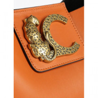 Bandolera Efecto Piel con Logo Lc Leopardo Camel  LOLA CASADEMUNT