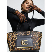 Shopper Efecto Piel Animal Print Marron-negro  LOLA CASADEMUNT