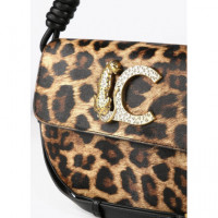 Bolso Media Luna Efecto Piel Animal Print Marron-negro  LOLA CASADEMUNT