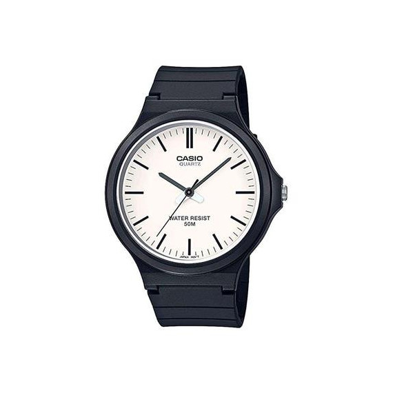 CASIO Coleccion MW-240-7EVEF Reloj Analogico Correa Resina Esfera Blanca, Resistente Al Agua