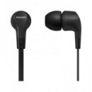 PHILIPS Auricular Estereo con Cable Jack 3.5MM y Microfono Negro TAE1105