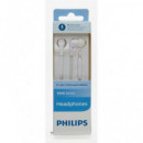 PHILIPS Auricular Estereo con Cable Jack 3.5MM y Microfono Blanco TAE1105