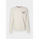 Sudadera Tommy Reg Entry Graphic Crew Beige  TOMMY JEANS