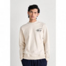 Sudadera Tommy Reg Entry Graphic Crew Beige  TOMMY JEANS