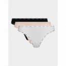 3PACK Tanga GUESS Negro-rosa-blanco