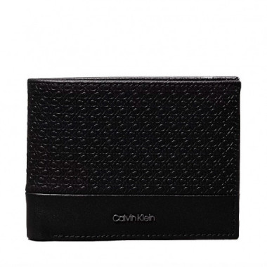 Cartera de Piel de Plegado Triple con Rfid con Logo  CALVIN KLEIN