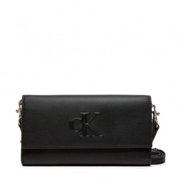 Cartera Sculpted Long Fold Strap Deboss  CALVIN KLEIN