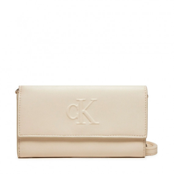 Cartera Sculpted Long Fold Strap Deboss  CALVIN KLEIN