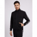 Full Zip New Arlo Sweatshirt Jet Black a  GUESS