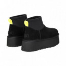 Botin Plataforma Licra+ante Negro  UGG